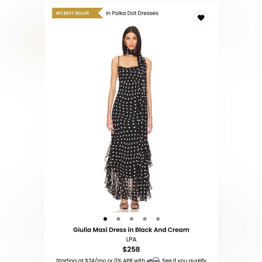 LPA Guilia Maxi Dress - black and cream. Worn once!